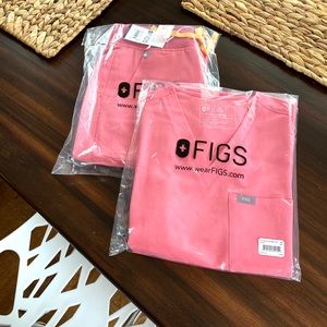 Figs Scrub set XS neon pink limited edition color